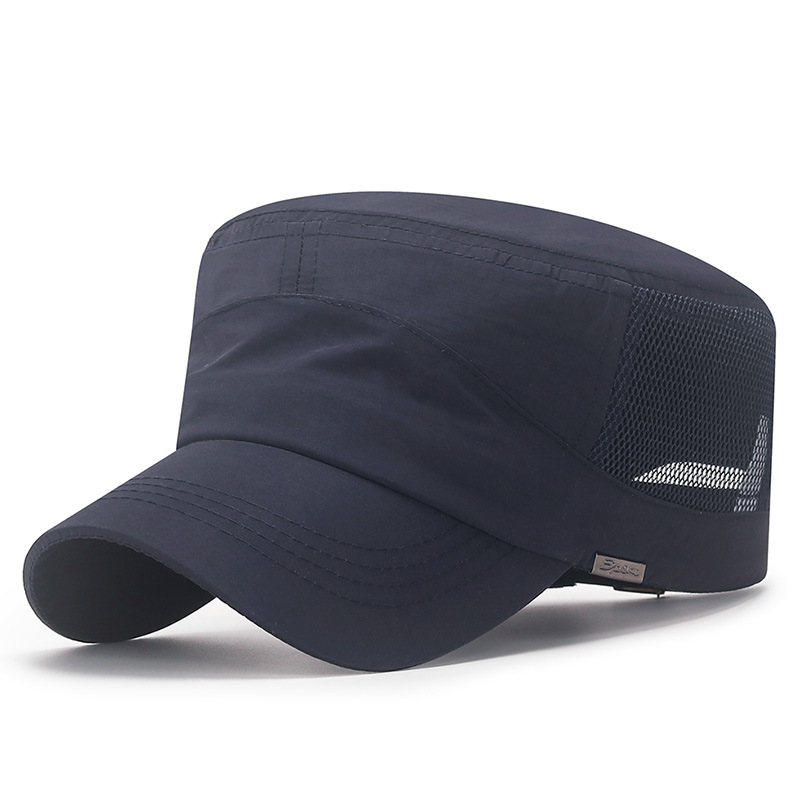 Chapeaux d'été pour hommes, casquette militaire d'extérieur, maille à séchage rapide, crème solaire respirante, pare-soleil plat, casquette de sport Gorros Casas
