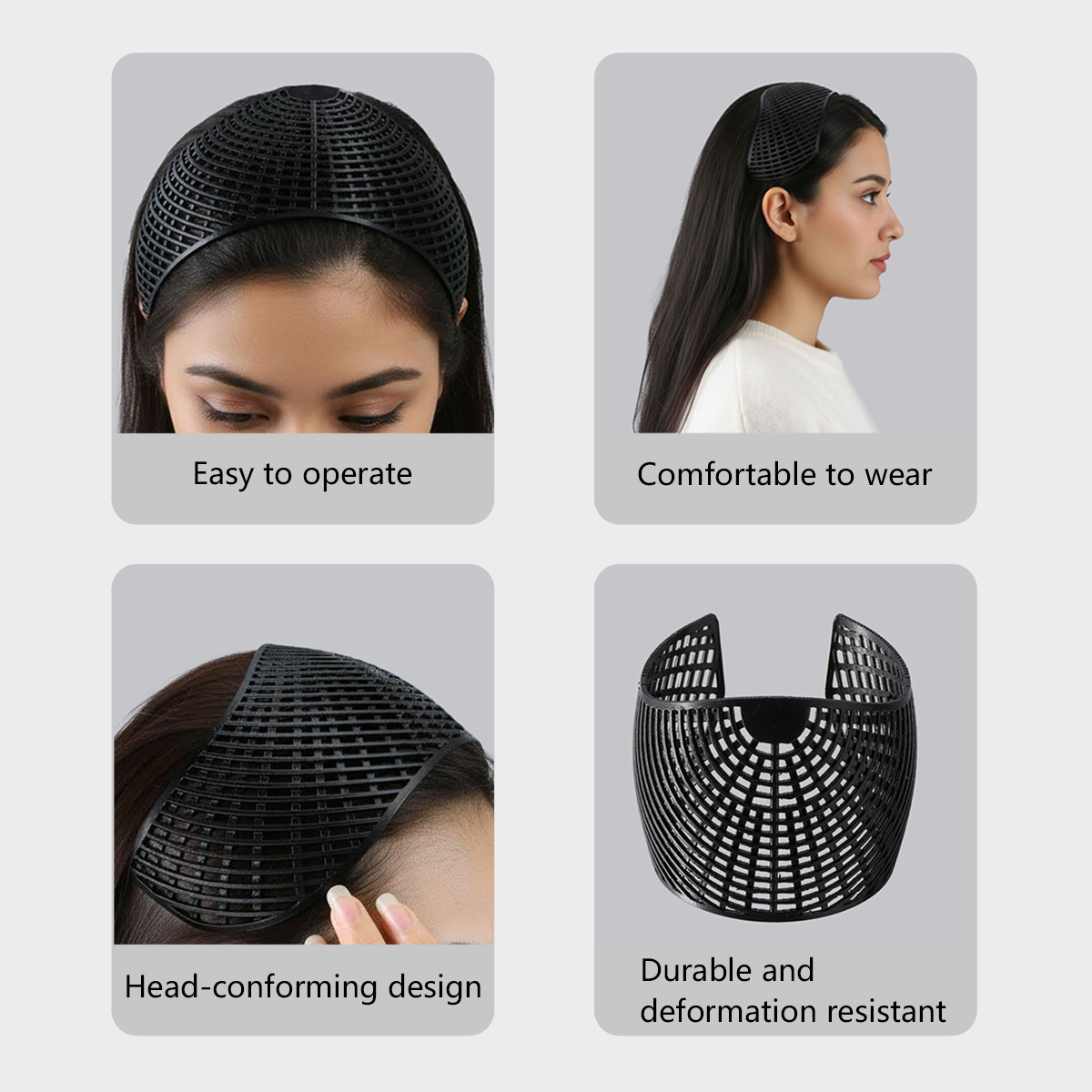 Foulard musulman à motif géométrique, bandeau antidérapant fixe pour fixation, foulard portable antidérapant élargi multifonction 10*9cm