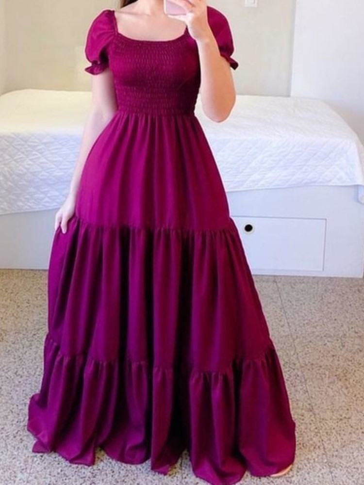 Robe longue à fleurs style bohème pour femmes, vêtements pour femmes européennes et américaines, épaules dénudées, parfumée, couleur unie, nouvelle collection printemps été