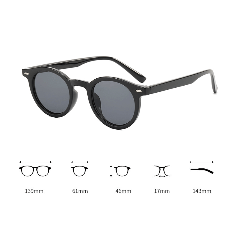 Lunettes de soleil rondes rétro pour hommes et femmes, lunettes de soleil classiques à petite monture, lunettes pour dames, noir, léopard, vert, bleu, UV400, marque de créateur