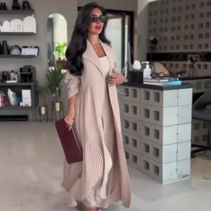 Ensemble 2 pièces musulman pour femmes, manteau long, coupe-vent, pantalon large trempé, Ramadan, Maroc, Dubaï, Islam, tenues arabes décontractées