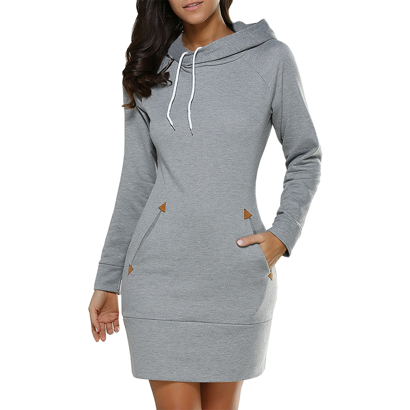 Mini Robe Épaisse à Capuche et Col Haut pour Femme, Vêtement Éducatif à Manches sulf, Nouvelle Collection Printemps 2021, EFF6