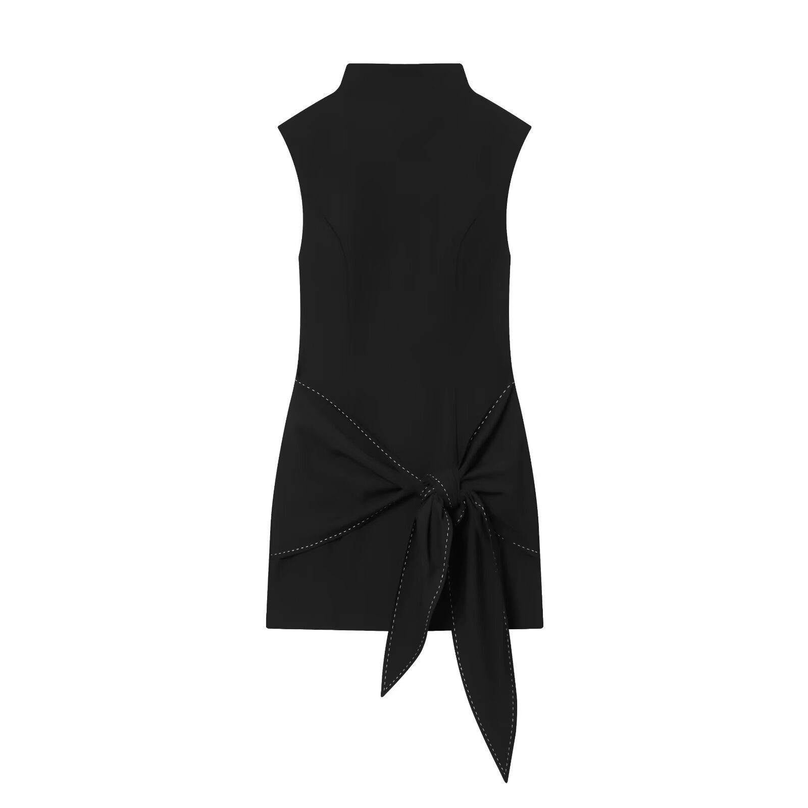 BSAY Bow robe courte pour les femmes mode automne hiver couture dos Zip gilet robes français Chic femme vêtements de soirée