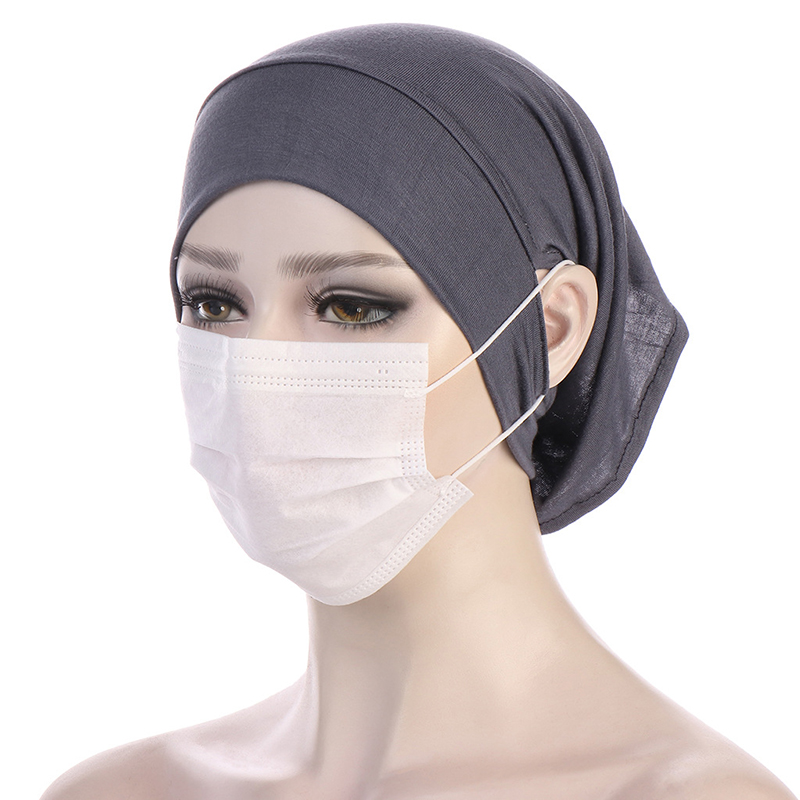 Maillot Hijab pour femmes musulmanes, sous la casquette Hijab avec trou d'oreille, casquette intérieure ronde pour le front, sous-écharpe, Bonnet Turbante, chapeau