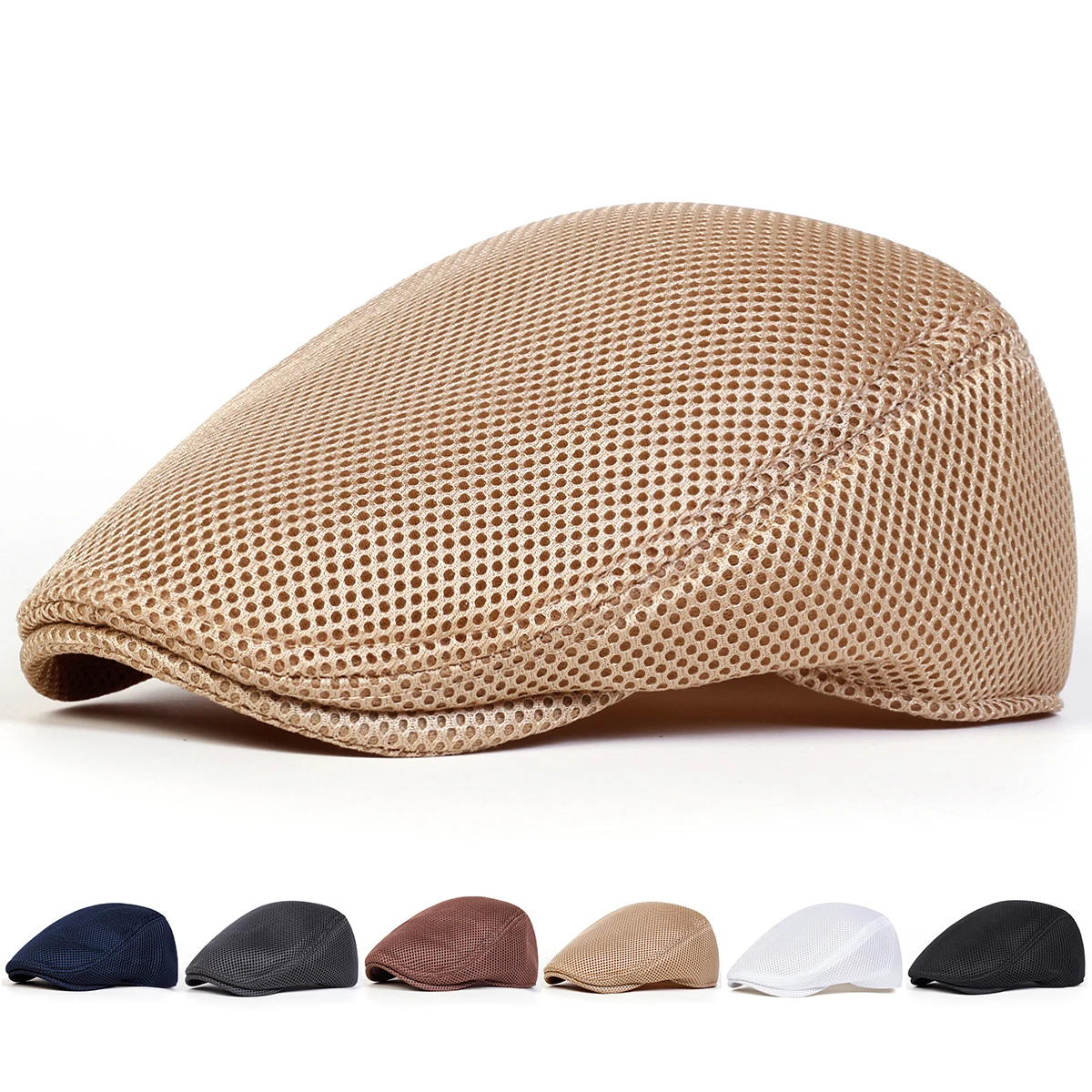 Men Mesh Breathability Newsboy Caps British Painters Hats Spring and Summer Flat Cap Hip Hop Berets