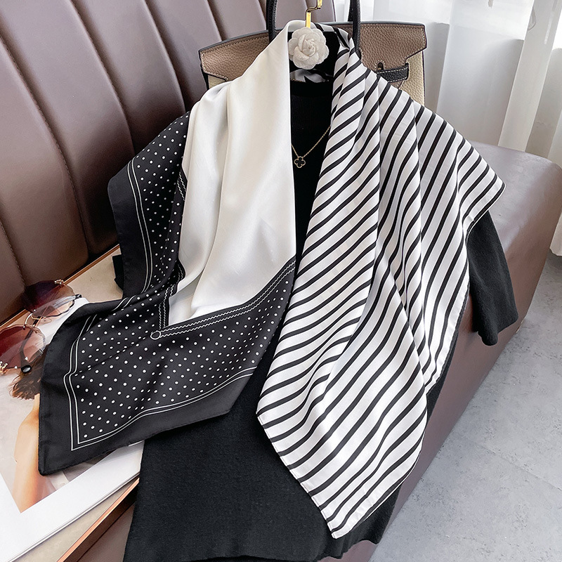 Écharpe carrée imprimée à pois pour femmes, 90x90cm, nouvelle mode d'été, écharpe de protection solaire, châle extérieur, vente en gros