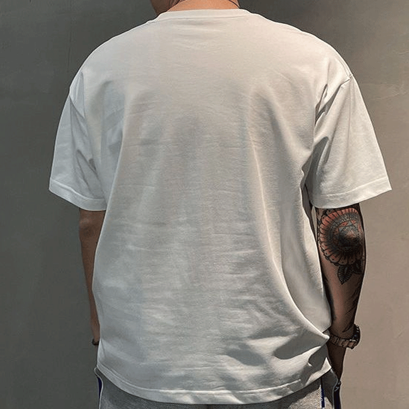T-shirt manches courtes col rond, décontracté, assorti avec tout, tendance coréenne, couleur unie, lettre imprimée, ample, mode jeunesse, été 2023