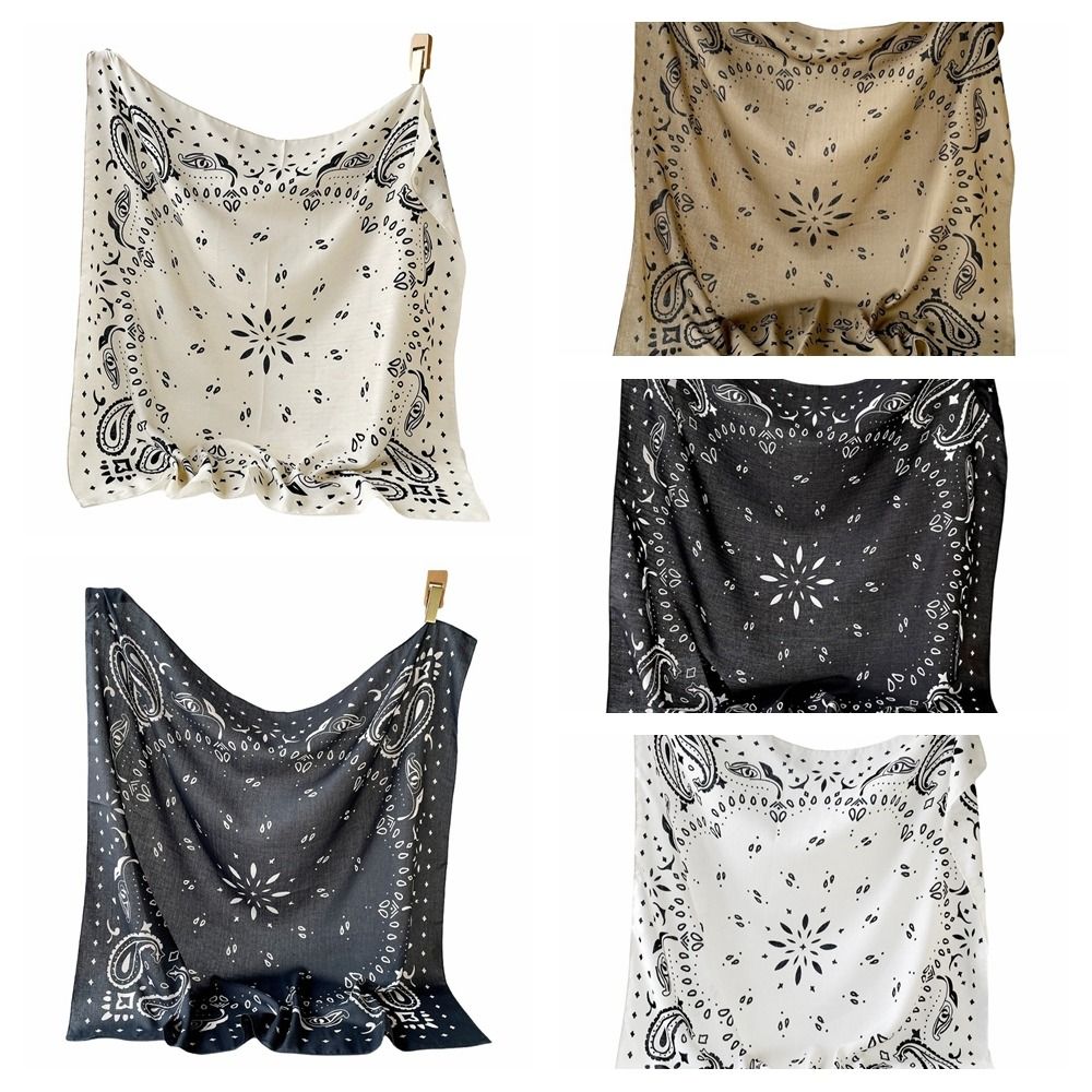 Écharpe carrée simple et fine, style coréen, respirante, petite écharpe de 90 cm, bandeau pour cheveux, mouchoir carré, plage