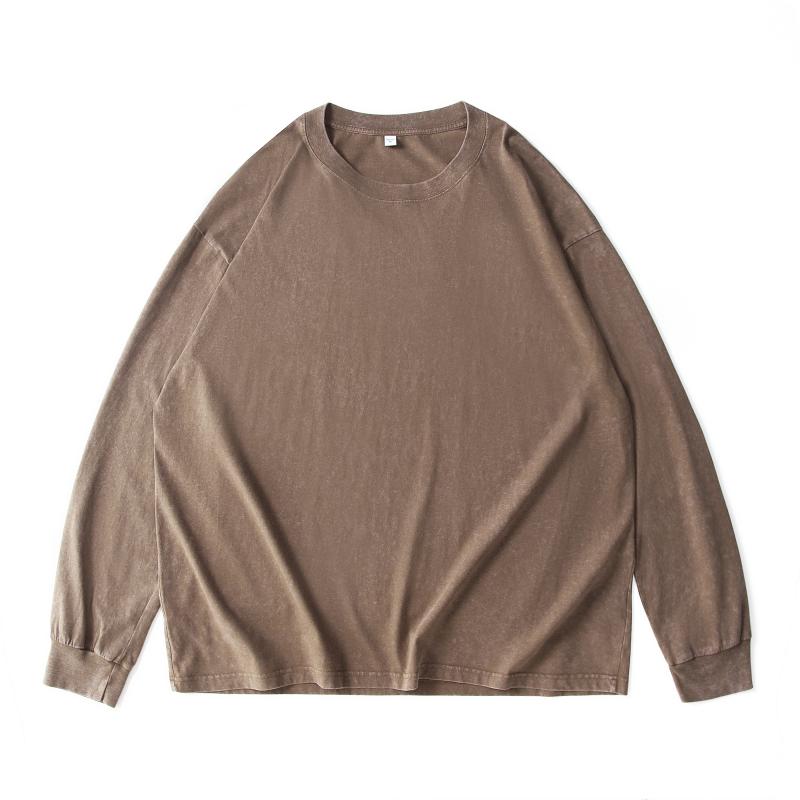Sweat-shirt délavé en coton pour hommes et femmes, ample, col rond, vêtements surdimensionnés, coréen Y2k, hauts décontractés, Vintage, manches longues, à capuche