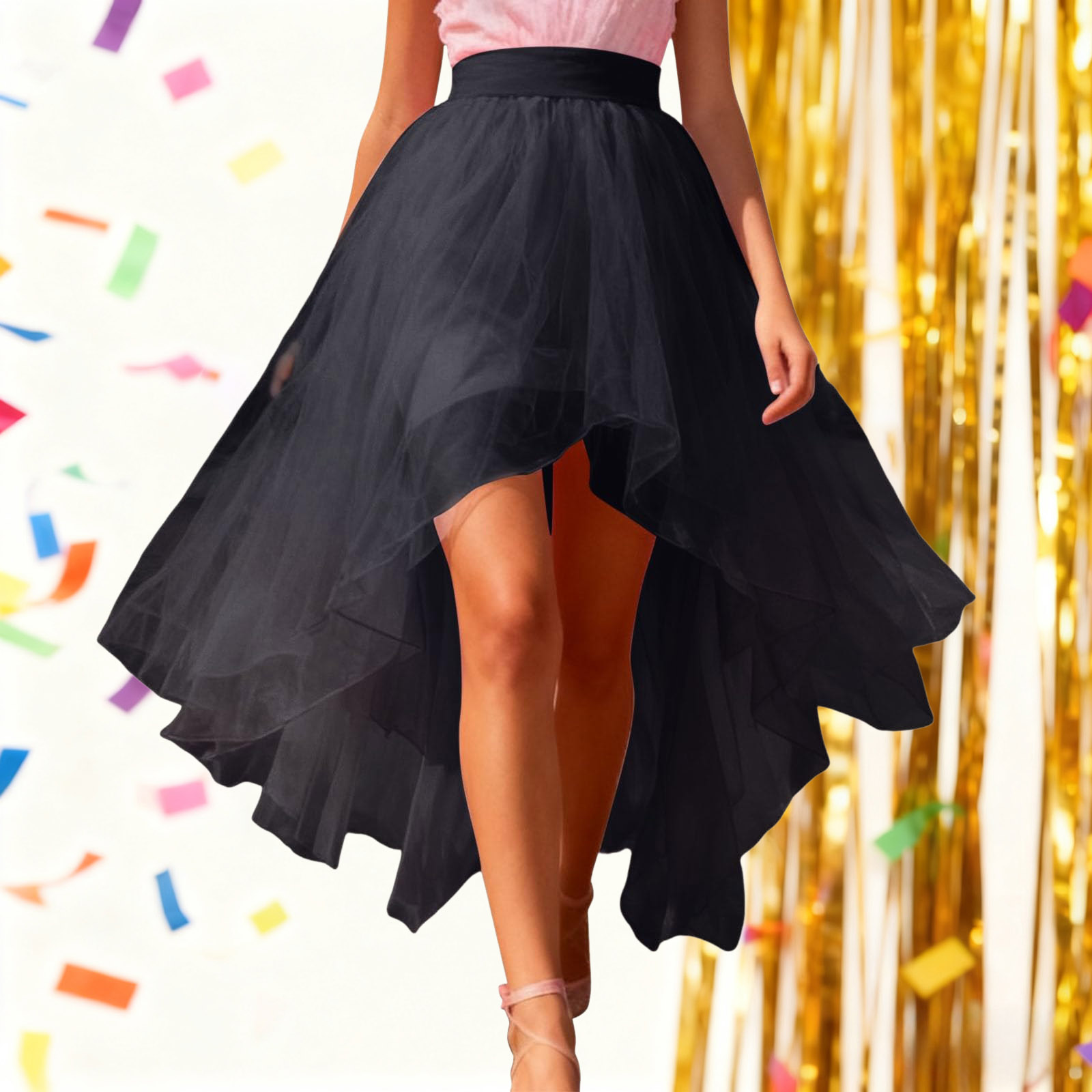 Jupe tutu asymétrique longue pour femme, jupe de ballet multicolores arc-en-ciel à plusieurs couches pour carnaval, déguisement de fête