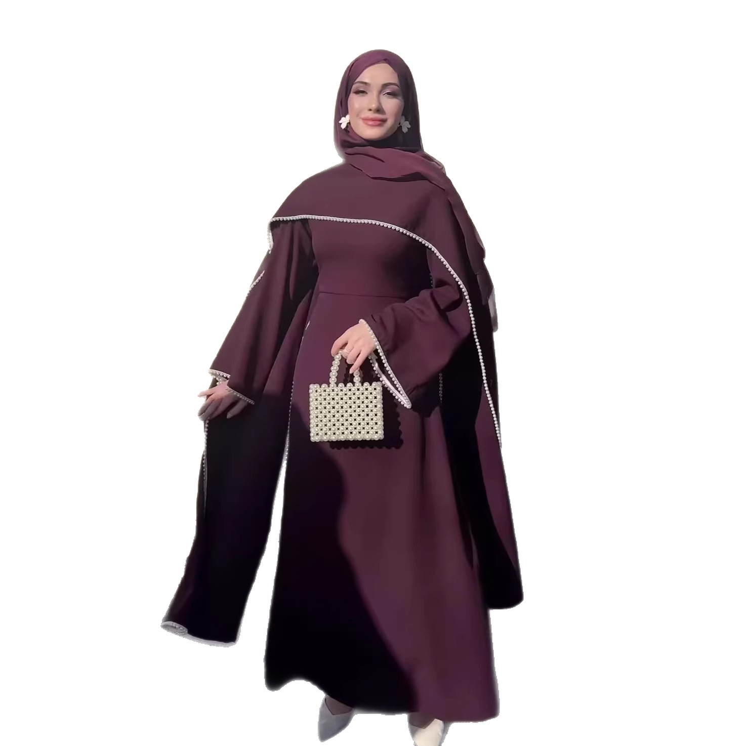 Robe pour femmes, Abaya pour l'Aïd, robes de soirée, kaftan à perles, jalabiya musulmane, abayas, Ramadan, robe longue arabe, Islam, Maroc, Dubaï, Vestidos