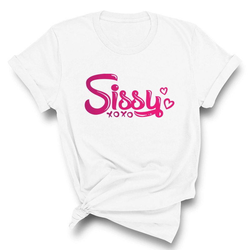 Grande taille SISSY lettres imprimer T-Shirt nouvelle femme Sexy T-Shirt Kawaii vêtements mode femmes chemises haut pour fille T-Shirt surdimensionné