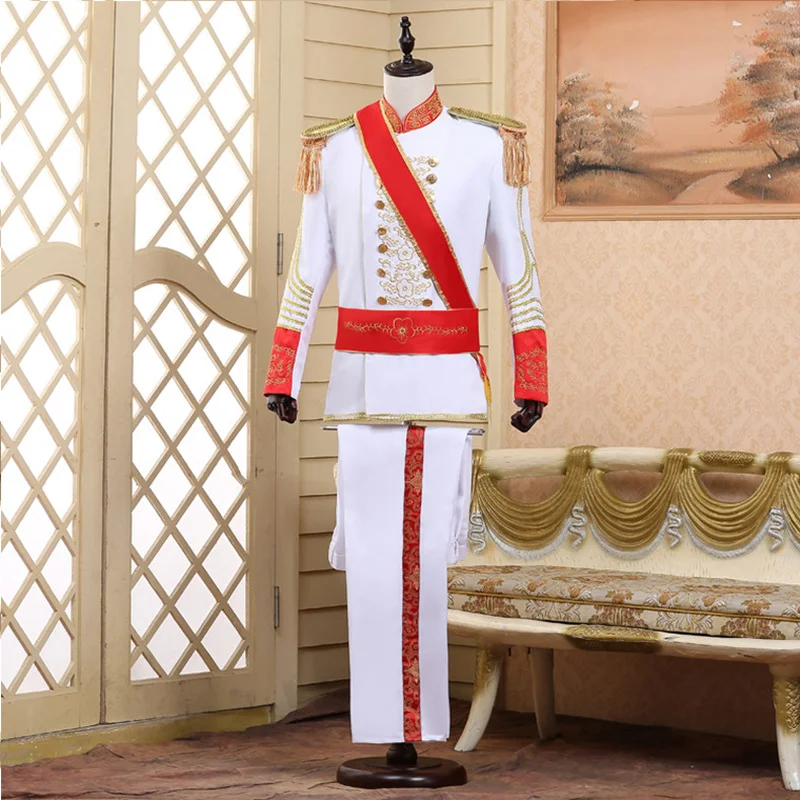 Costume de mariage royal Prince Guard William pour hommes, veste, manteau, uniforme d'Halloween, épaulette, tenue de carnaval, olympiques blazer pour adultes