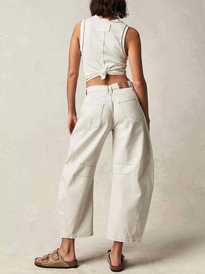 Jean large en denim pour femme, style rétro américain, pantalon Y2K streetwear, coupe droite, décontracté, taille mi-haute