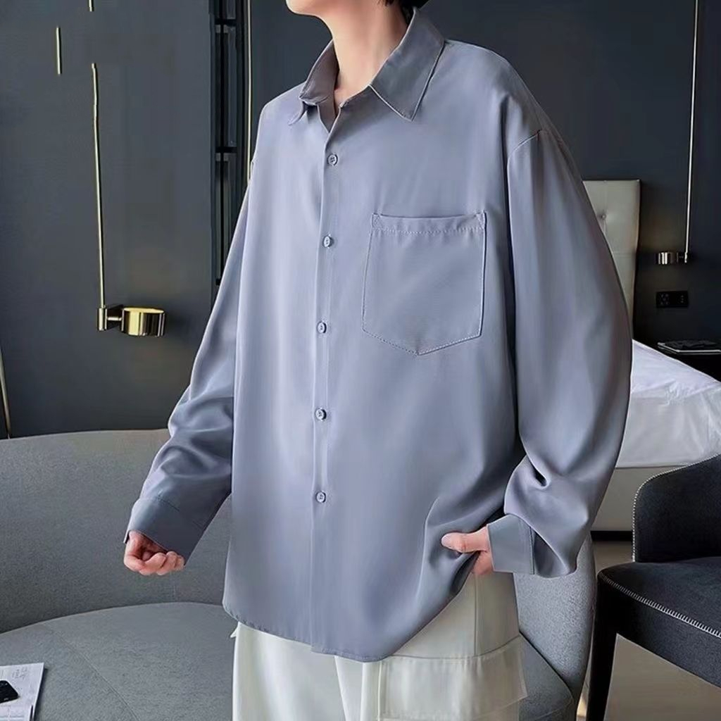Chemise polyvalente à manches longues pour hommes, vêtements intérieurs sans fer, chemise patchwork à boutons, haut décontracté, léger, style Mmob