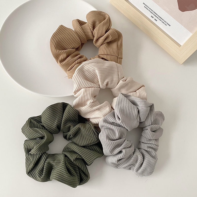 6 morceaux de grandes bandes de cheveux en tissu tricoté couleur Marmorino. Nouveau style, élégant adolescent fibre ultra-fine style coréen simple "In
