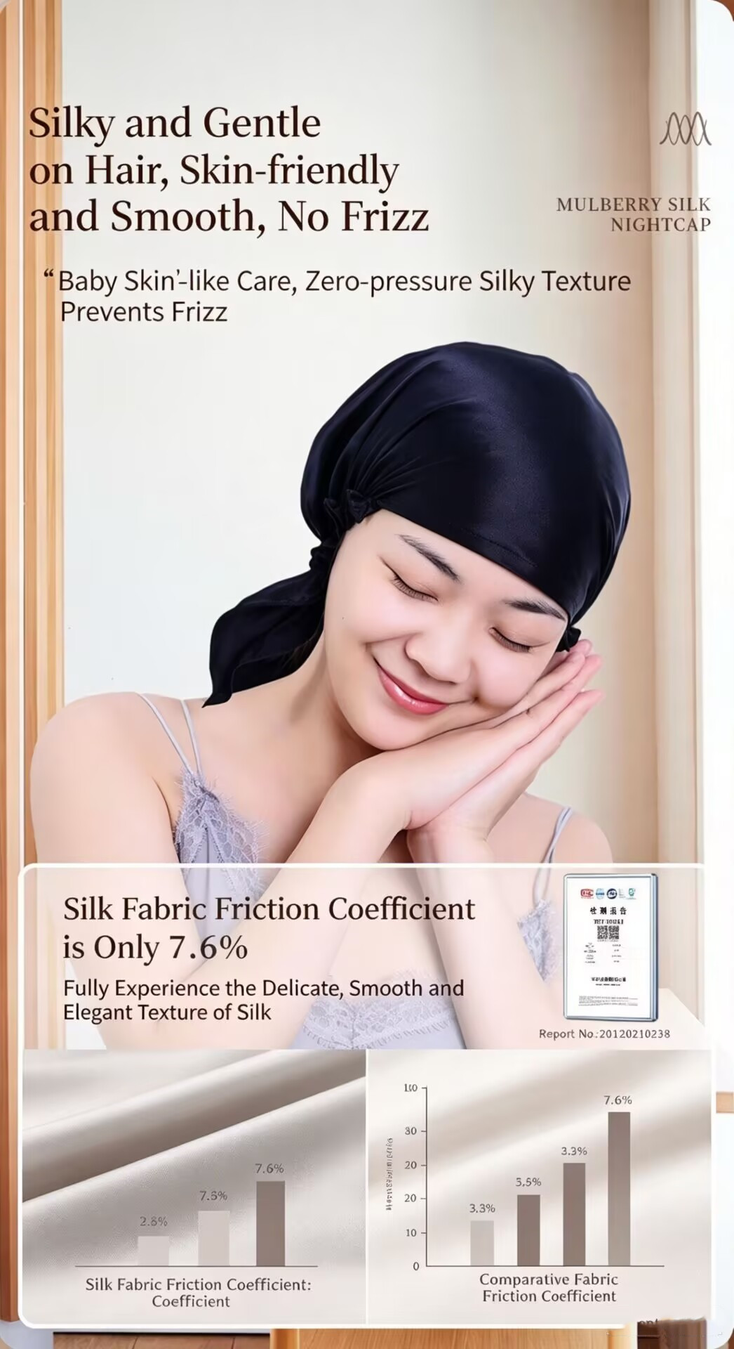 Bonnet de nuit en soie véritable 100% soie de mûrier, bonnet de douche pour femmes, bonnet de soin pour cheveux longs, bonnet de sommeil en soie véritable, bonnet de douche en soie pour la maison.