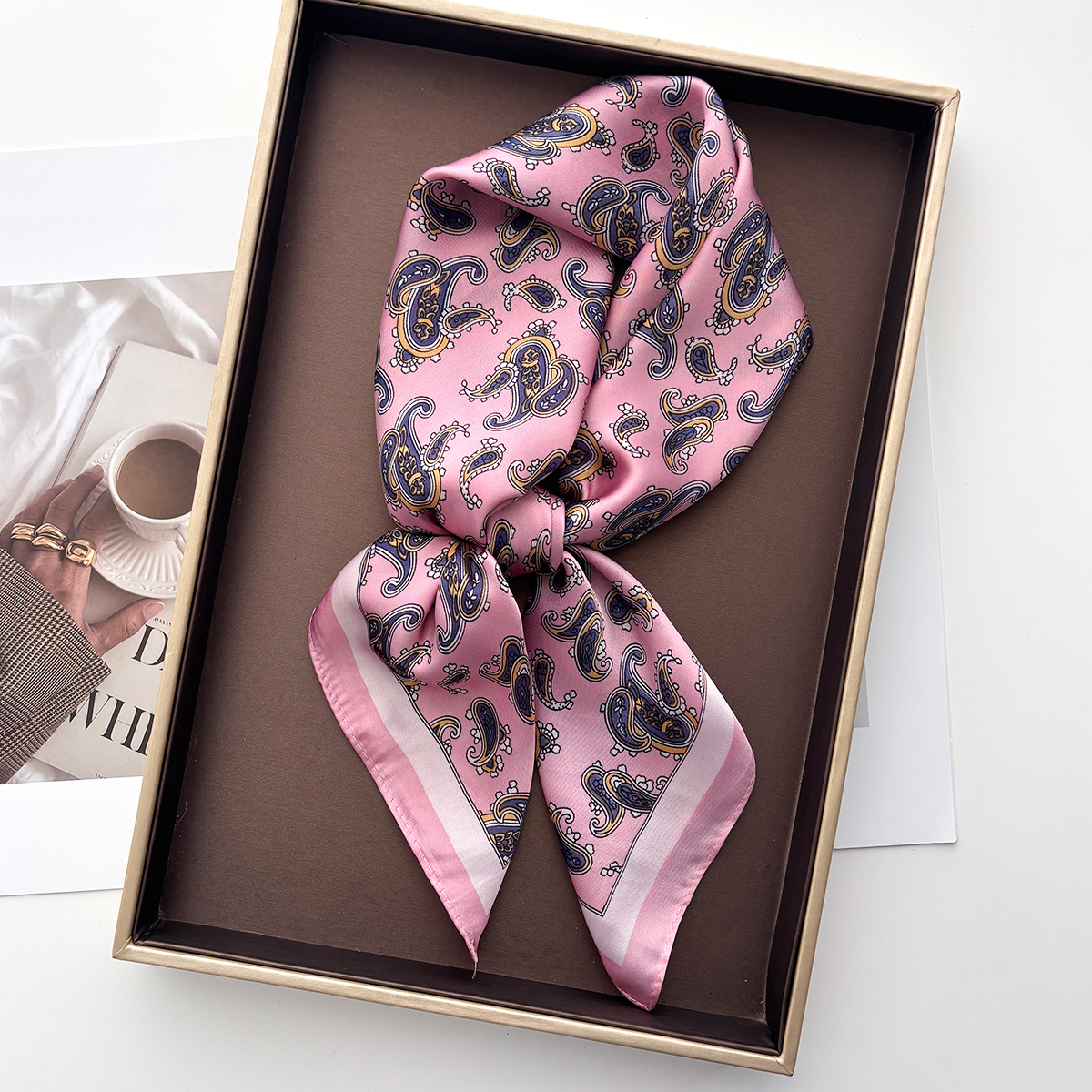 Écharpe de luxe à imprimé cachemire pour femme, imitation soie, foulard, bandana, hijab, bandeaux, châles carrés, enveloppes