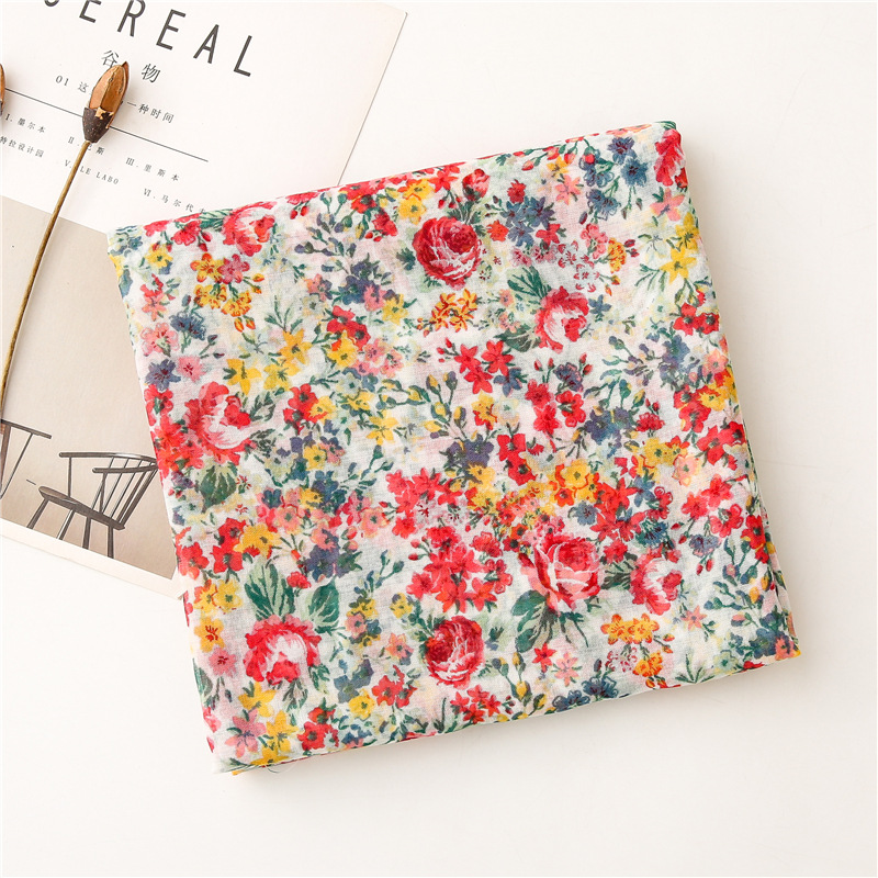 Châle en Viscose à Franges Florales pour Femme, Écharpe Imprimée, Pashmina Doux, Étole Musulmane, Hijab de Haute Qualité, 2024x90cm, 180