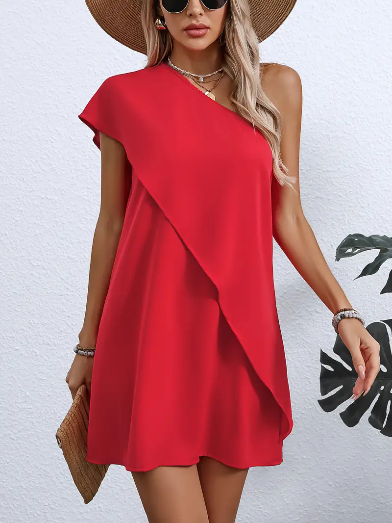 Robe élégante décontractée simple pour femme avec manches en dentelle, mini-robe tendance pour la saison printemps/automne