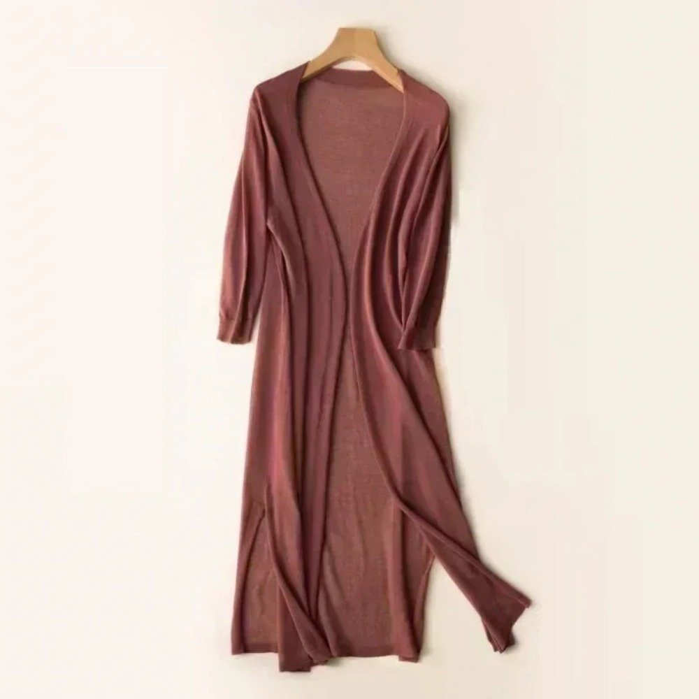 Cardigan long décontracté pour femmes, style coréen, protection solaire, doux, confortable, uni, taille unique, ample et léger