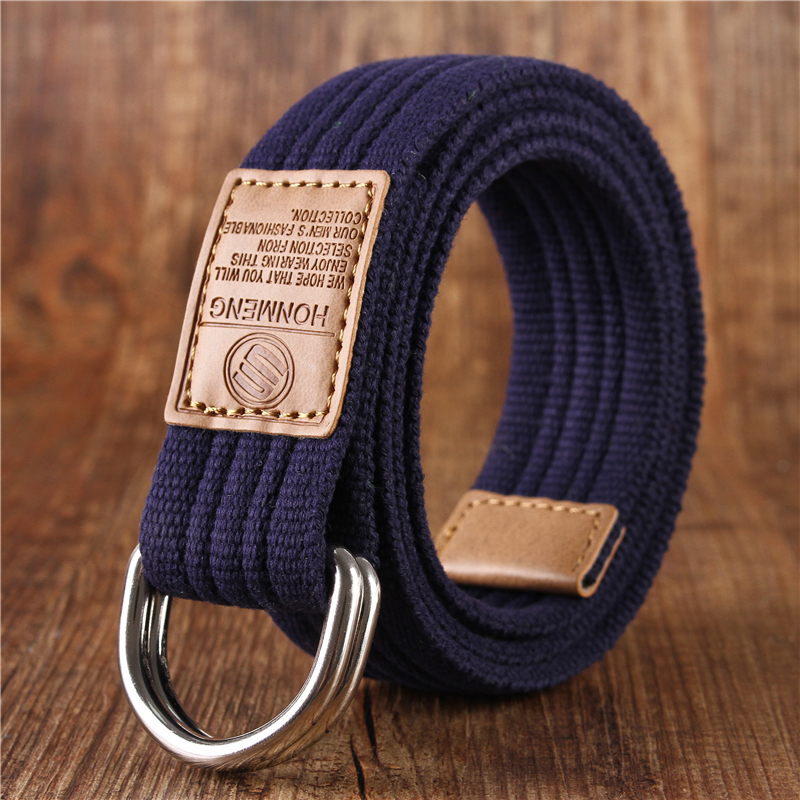 Nouvelle version coréenne pour hommes et femmes, 16 couleurs, boucle à double boucle, ceinture en toile, pantalons décontractés de 43 pouces, ceinture en toile pour pantalons pour jeunes
