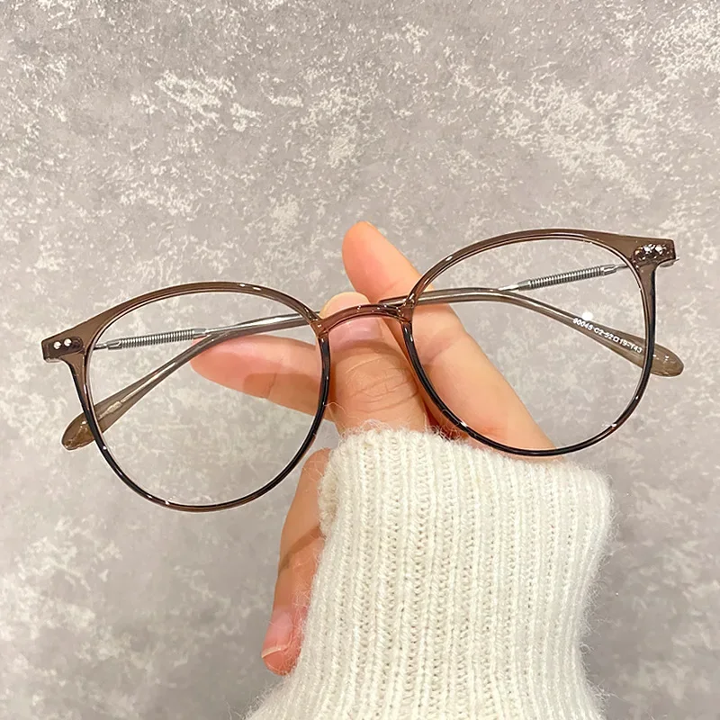 Lunettes de myopie rondes Vintage pour hommes et femmes, verres transparents à la mode, Design de luxe, pour vue de près