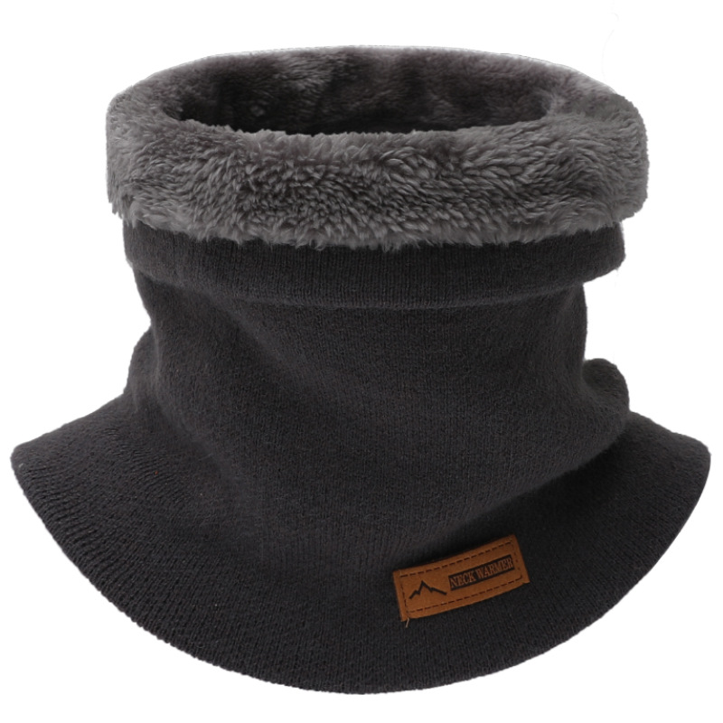 Écharpe chaude d'hiver pour femmes, écharpe de cou tricotée, anneaux en peluche solide, anneau de col pour hommes, Foulard féminin