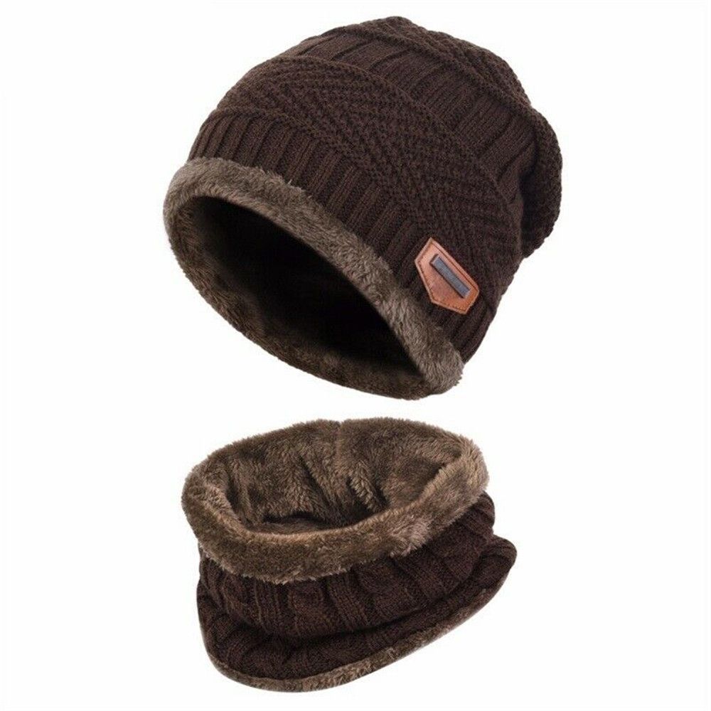 Enfants hiver cou écharpe casquette ensemble mode bonnet chaud chapeau écharpe ensemble cou couverture polaire tricoté épais casquette de Ski chaud cagoule chapeau