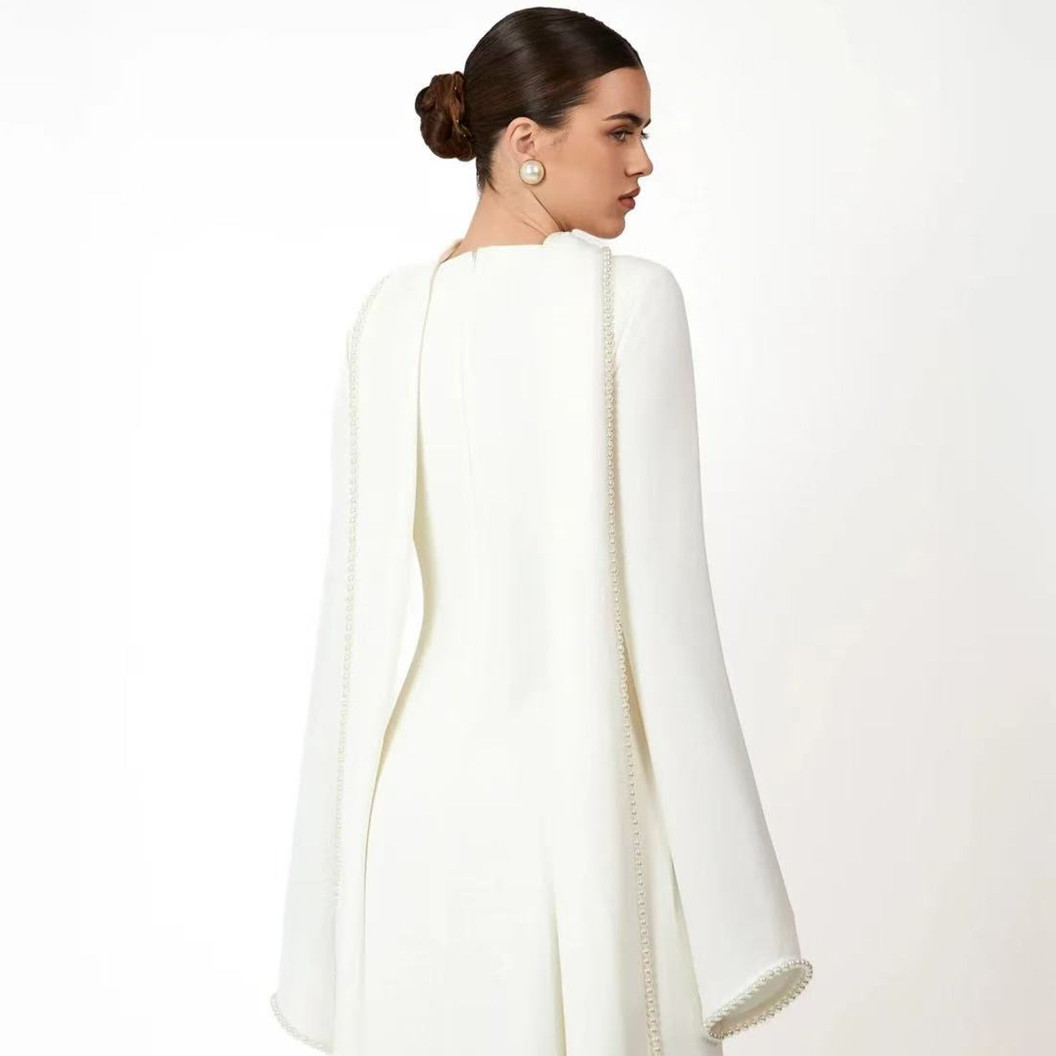 Robe longue musulmane pour femme, Abaya Caftan Jalabiya, Cape avec perles et diamants, pour l'Aïd et le Ramadan, Robe de soirée 2026