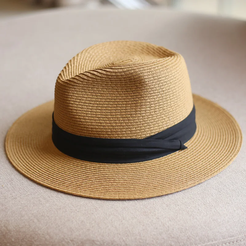 Chapeaux de soleil classiques d'été de grande taille 64cm pour hommes et femmes, Panama, chapeau de paille de plage à large bord pour Couple, grande tête, chapeau Fedora grande taille