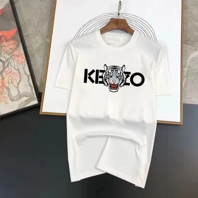T-shirt graphique tête de tigre pour homme, style streetwear, en coton, imprimé lettres, inspiré du luxe, décontracté, tendance, style Ins, été