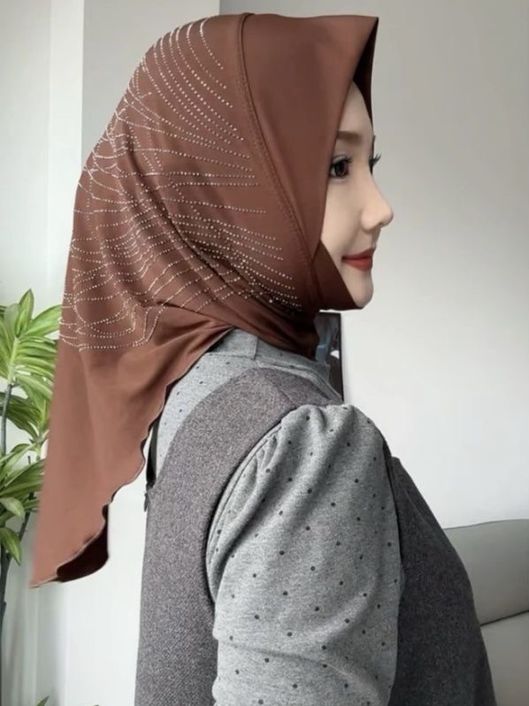 Chapeau musulman musulman pour filles, uni, décontracté, doux, Hijab, couverture scintillante