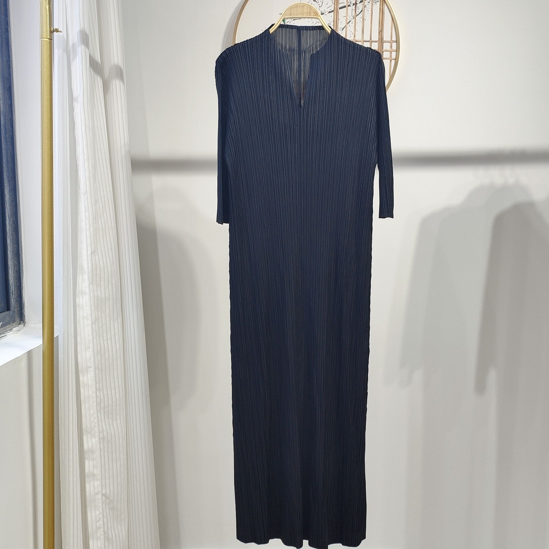 Ata Yake-Robe plissée à manches longues pour femmes, robes noires décontractées, vêtements esthétiques élégants, mode coréenne, créateur, printemps, hiver, 2025