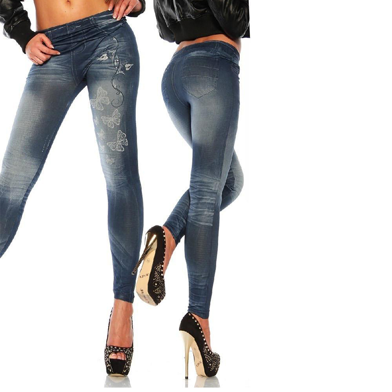 Nouveau Legging Classique Extensible pour Femme, Imitation Jean Sexy, Jeggings Skinny, Pantalon Skinny Grande Taille, Vente Chaude