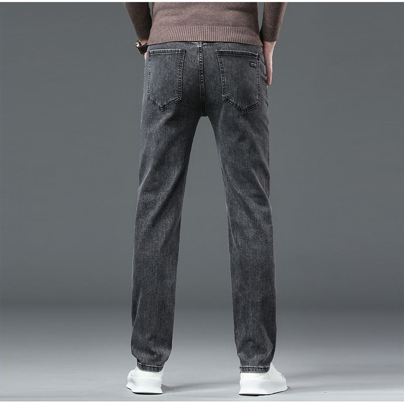 2025 nouveaux hommes mode Slim Fit jean mâle élasticité intelligent décontracté mi classiques droit Denim pantalon de mariage noir pantalon
