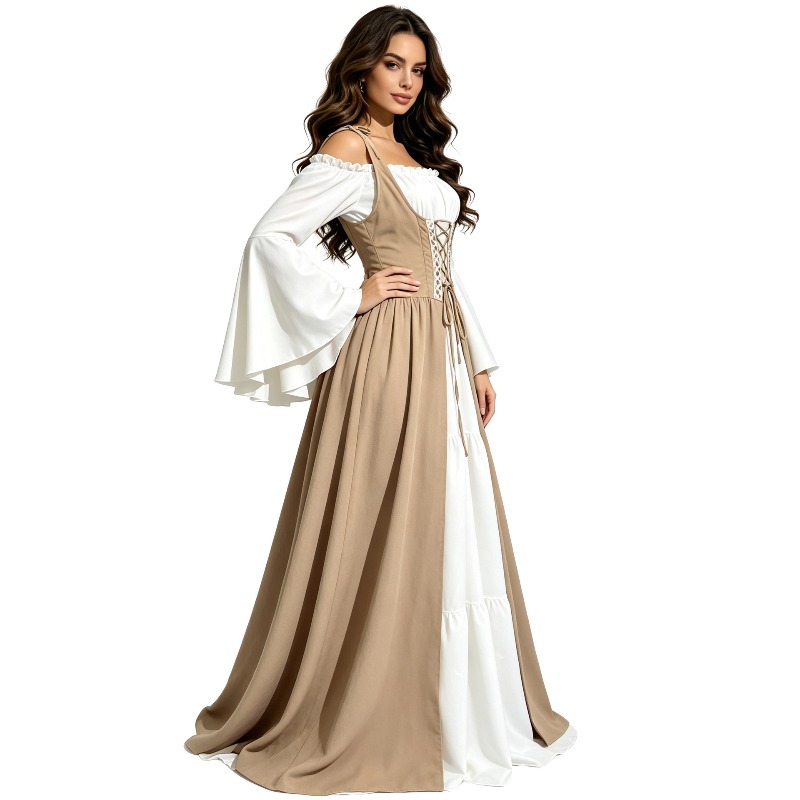 Costume de cosplay de pirate médiéval pour femmes, robe vintage de la Renaissance irlandaise, tenue de performance pour la danse, fête d'Halloween, jeu de rôle