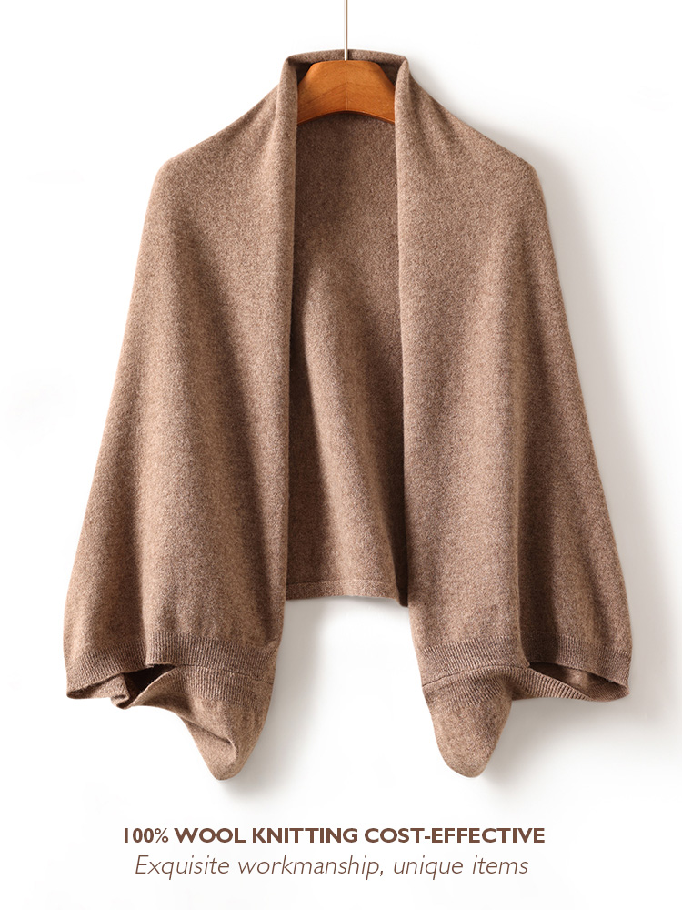 100% laine femmes châle écharpe deux usages tricoté printemps accessoires Cape décontracté doux foulards chaud confortable mode manteaux
