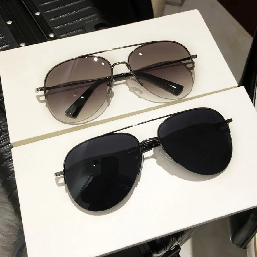 Lunettes de soleil dégradées pour hommes, nouvelle mode, pilote à grande monture, Design Anti-reflet, Lunette UV400