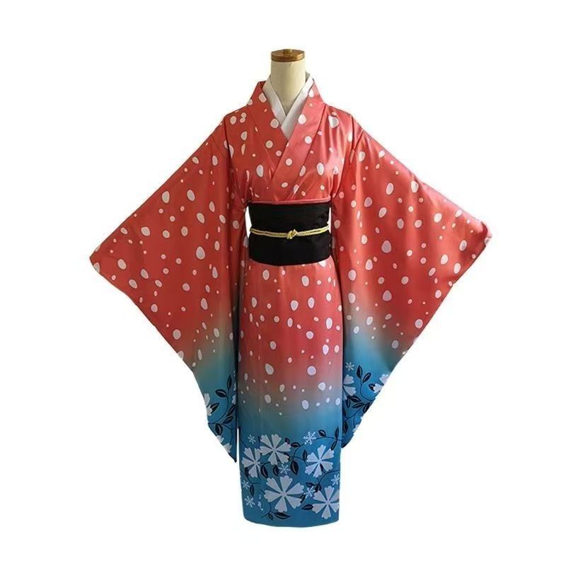 Kimono japonais pour femmes, Costumes de Cosplay Anime Koyuki, uniforme rouge Akaza Koyuki, Costume de Cosplay, robe de noël pour femmes