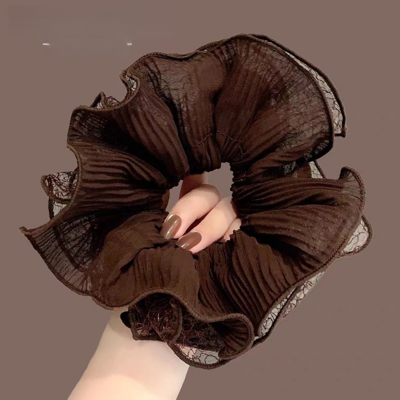Grands chouchous pour femmes, bandeaux en dentelle, nouveaux élastiques à cheveux en maille, grands attaches-queue de cheval élégants, accessoires capillaires
