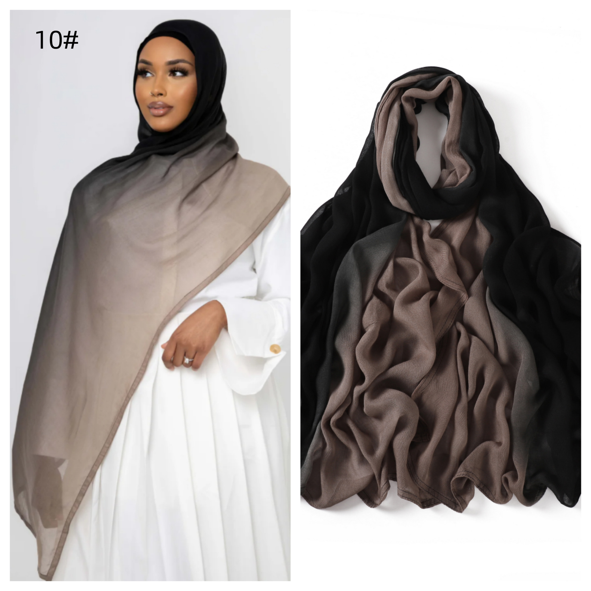 Nouveau Viscose dégradé Hijab femmes musulman écharpe châles Abaya femmes voile Foulard enveloppes plaine islamique Turban bandeaux Foulard