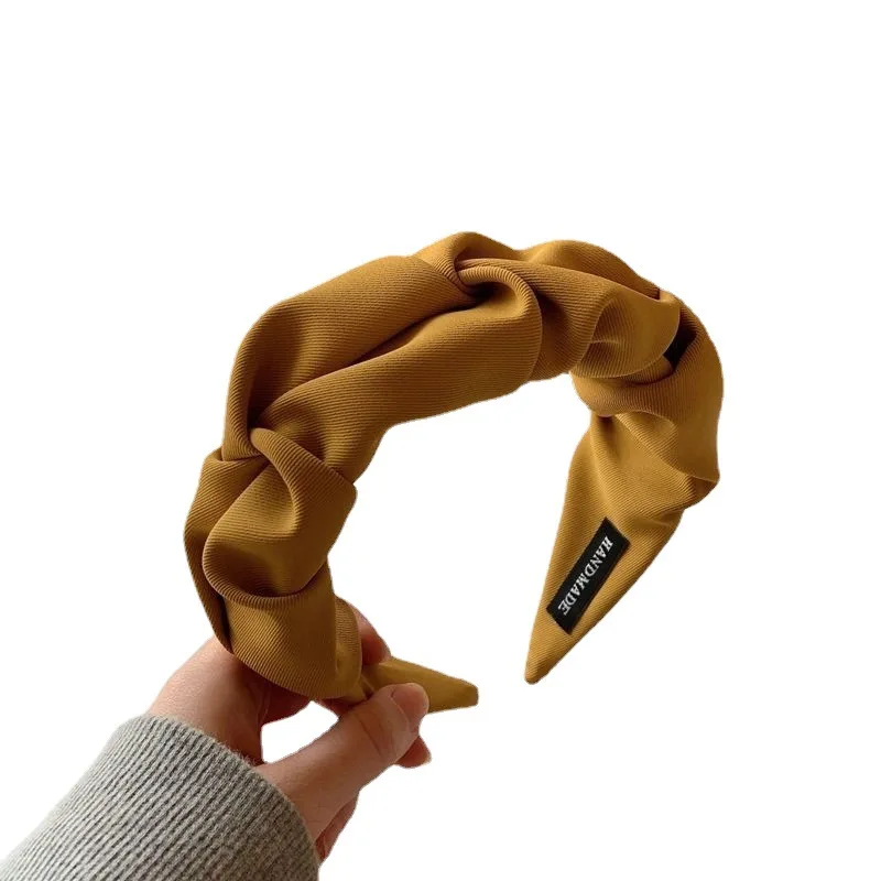 Cerceau de cheveux à la mode, bandeaux à fleurs de couleur unie, large bandeau de styliste, accessoires pour cheveux, couvre-chef pour femmes et filles