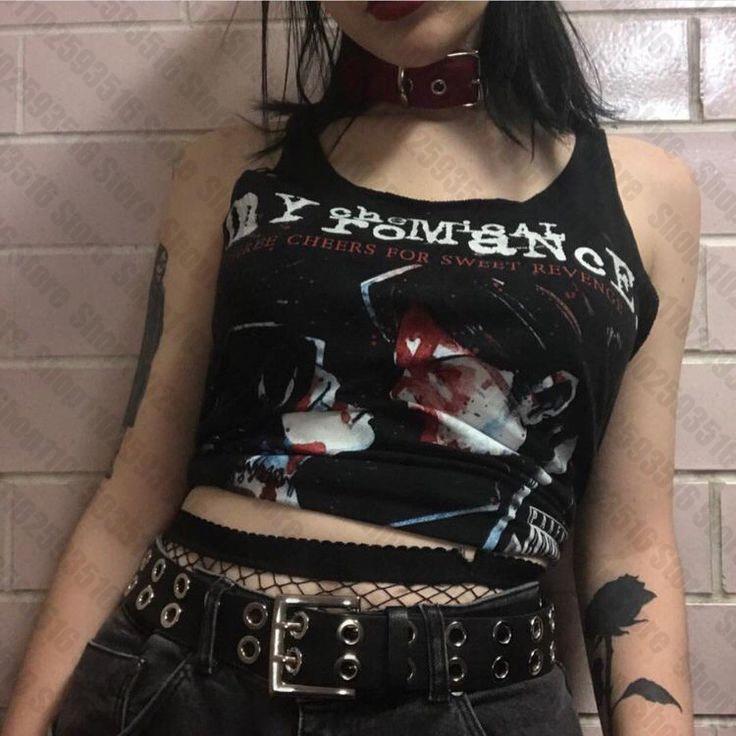Vêtements pour femmes, haut Y2k avec bretelles, chemisiers esthétiques pour femmes, débardeurs et camisoles, vêtements des années 90, Vintage Harajuku Emo