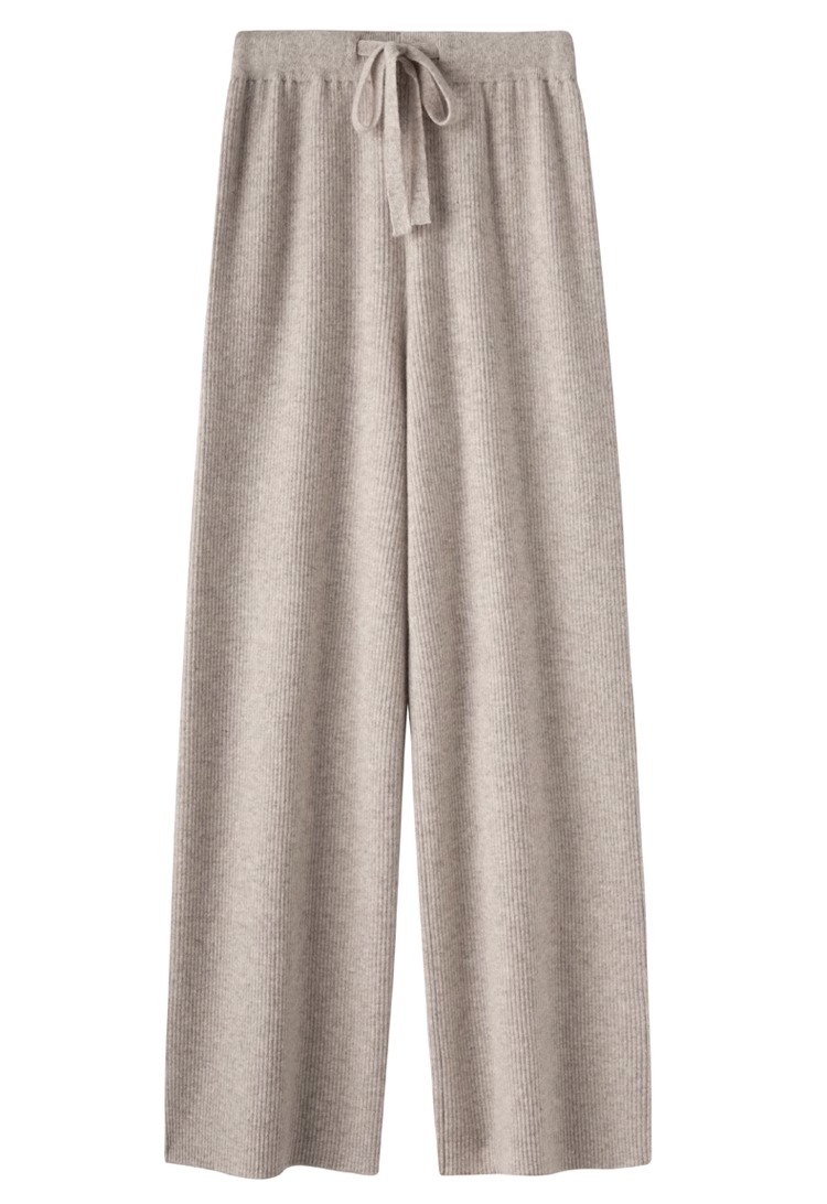 Pantalon tricoté en cachemire à jambes larges pour femme, riz gluant, taille haute, drapé, droit, décontracté, serviette de nettoyage, épais, automne