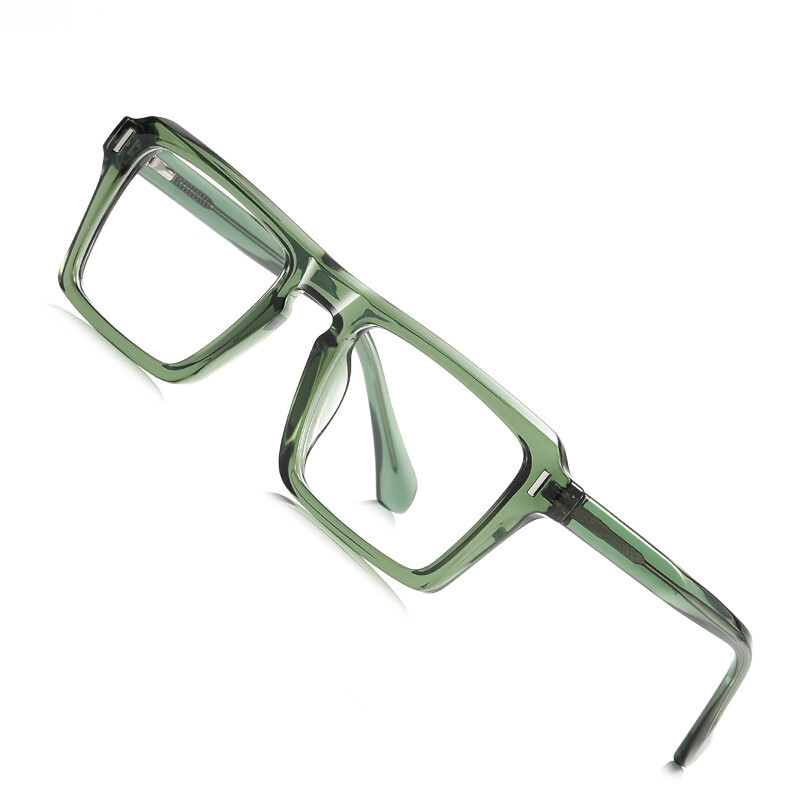 Lunettes de lecture optiques pour hommes, design géométrique, lunettes carrées vertes à la mode, anti-reflets, filtre de lumière bleue +225 +3