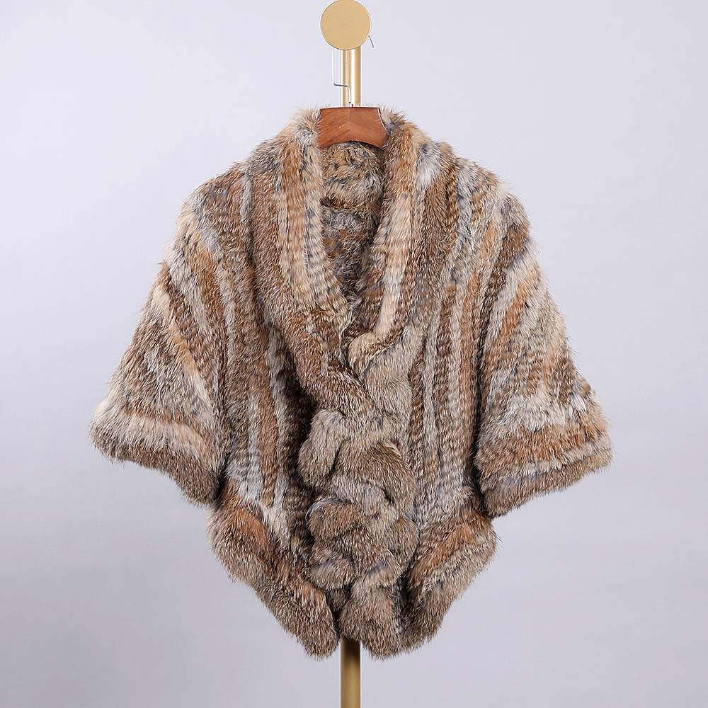 BOONJOVIA Cape en fourrure de lapin véritable naturelle pour femme, châle chaud d'hiver, pashmina, poncho de soirée et de mariage, étole de créateur