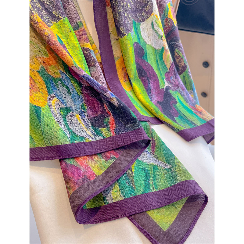 Foulards de luxe en laine et soie, châle Design chaud d'hiver, écharpe élégante pour femmes, Hijab Pashmina Bufanda, Long Foulard féminin 2025