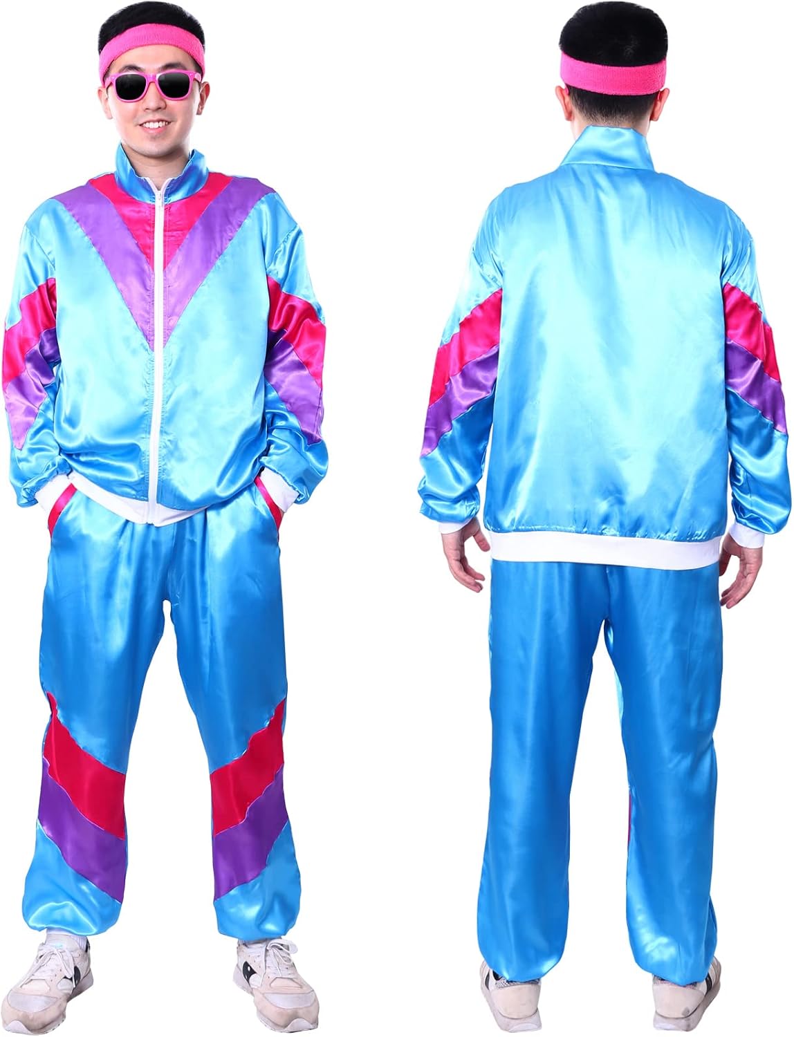 Costumes de survêtement pour hommes, Costume Hip Hop Shell des années 90, veste de survêtement rétro des années 80, Costume Disco, coupe-vent et pantalon