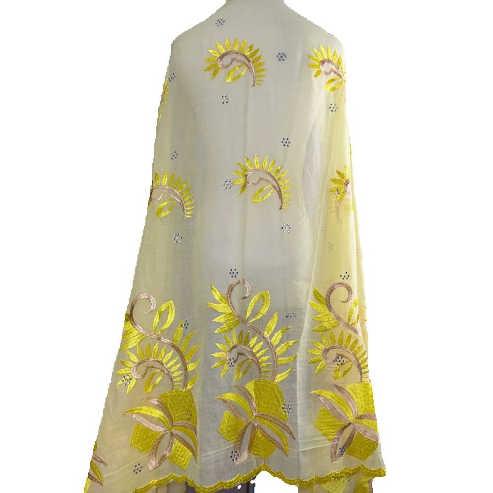 Vente 2025 nouveau dubaï Islam brodé châle doux laine Jersey Hijab pour les femmes musulmanes Style Long nouveau filet africain pour le printemps été